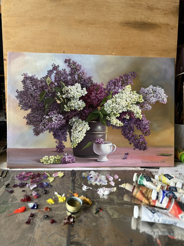 Lilac in a bucket