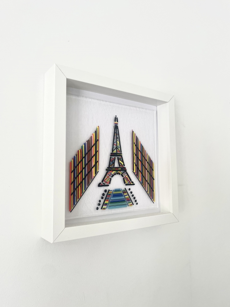Eiffel Tower France Glass Art Framed