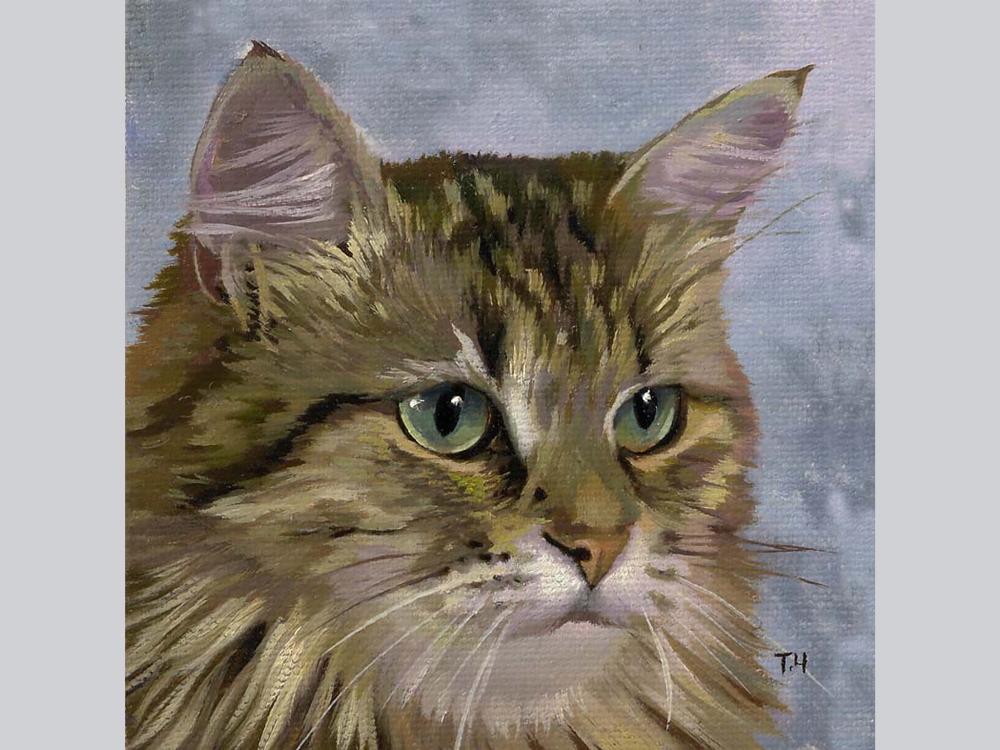 Miniature \"Portrait of an ordinary cat\"