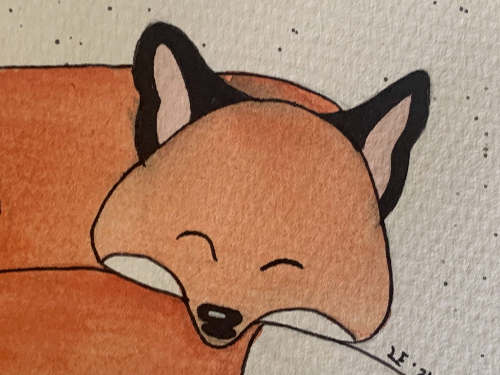 Sleeping Fox Original Watercolour Painting