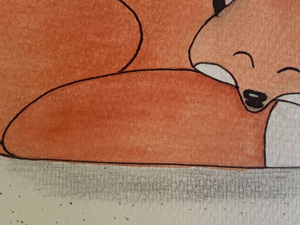 Sleeping Fox Original Watercolour Painting