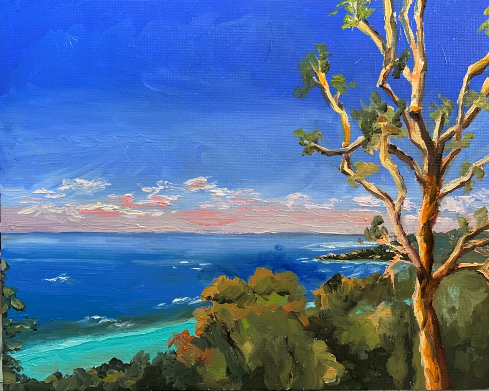 Seascape with a tree.