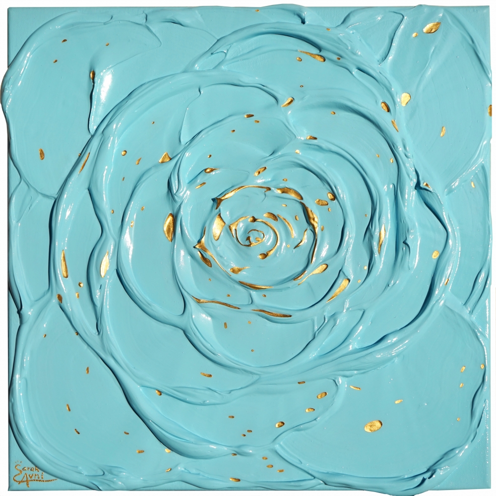 Little Blue Rose with a Touch of Gold II. 