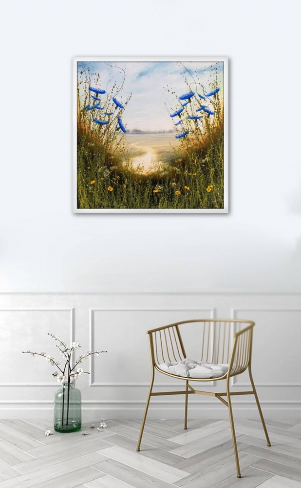 Wildflowers path - cornflower landscape