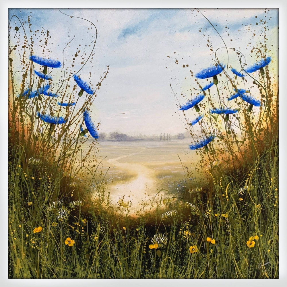 Wildflowers path - cornflower landscape