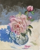 Peony flower in a vase. still life.