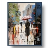 Woman with umbrella in a rainy city