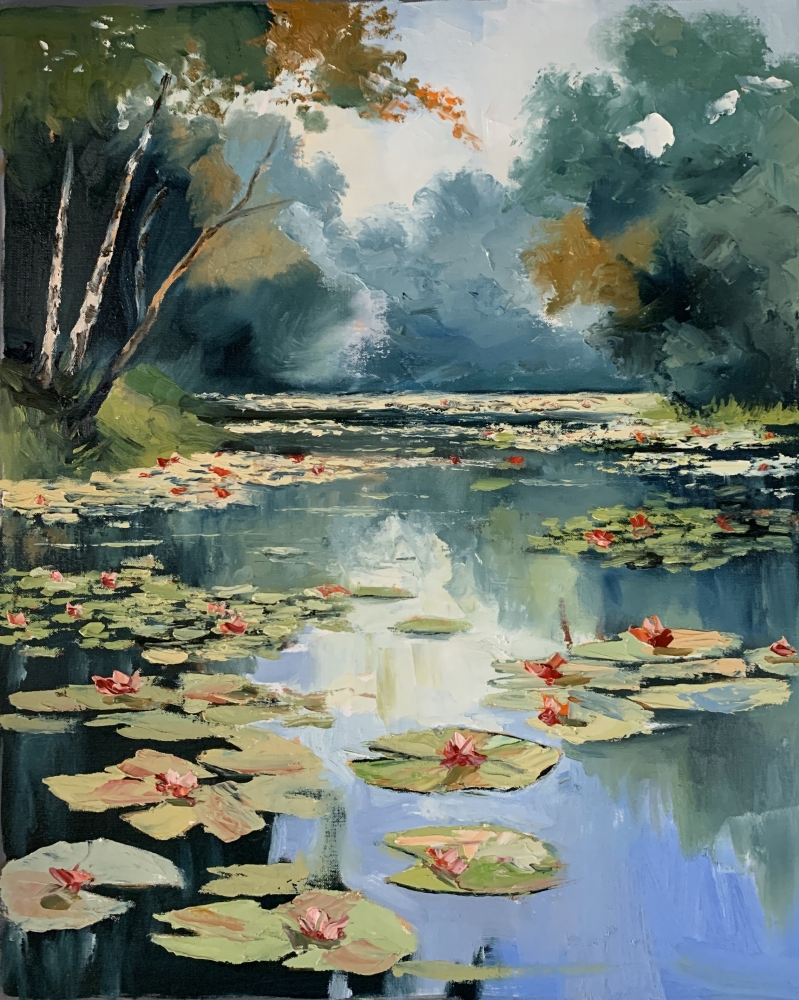 Pond with water lilies