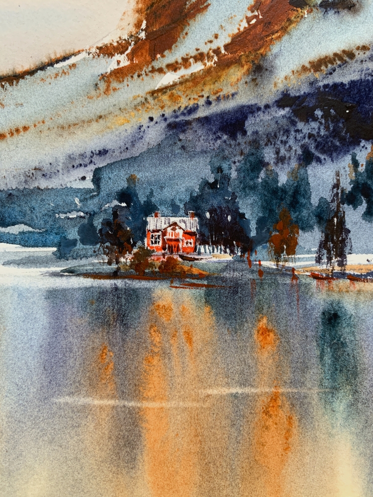 House in the mountains by the lake #2