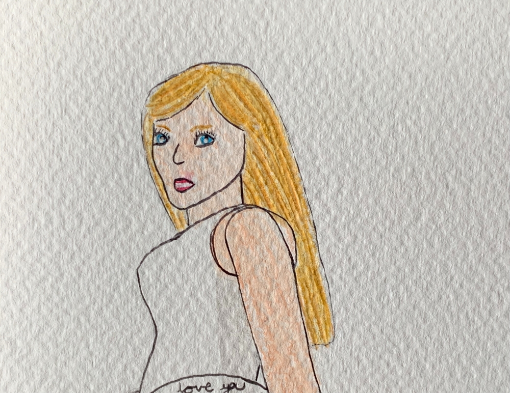 TTPD - Taylor Swift Original Watercolour Pencil Drawing