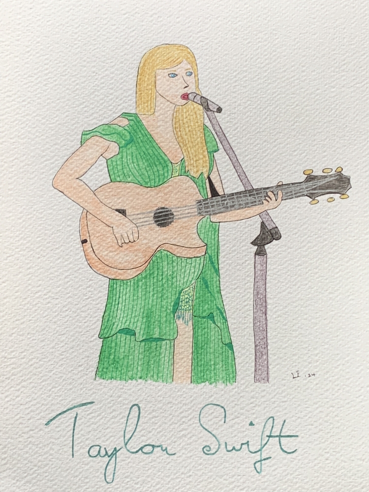 Taylor Swift Original Watercolour Pencil Drawing