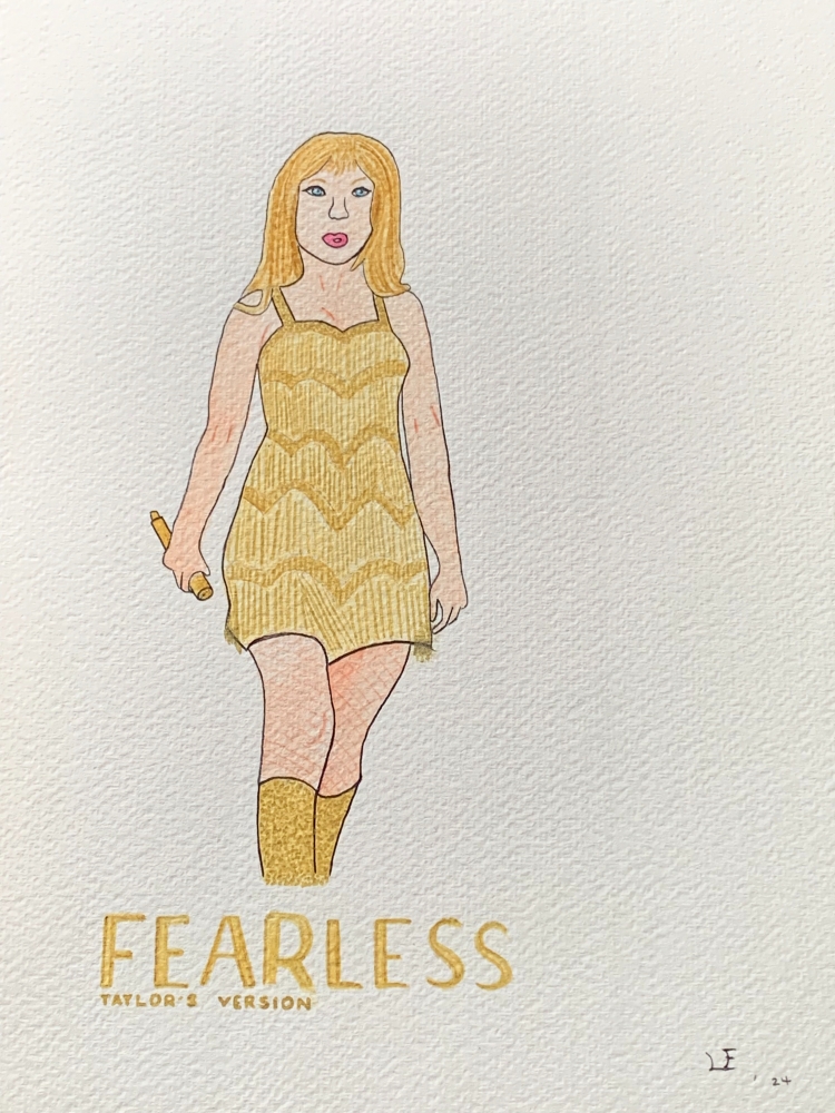 Fearless - Taylor Swift Original Watercolour Pencil Drawing