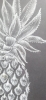 Pineapple Dream white sketch on black 