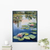 Pond with water lilies, landscape.