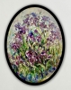 Irises oval canvas oil painting 