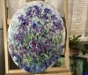 Irises oval canvas oil painting 