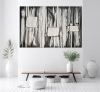 XL Large Black White & Grey Abstract Matrix