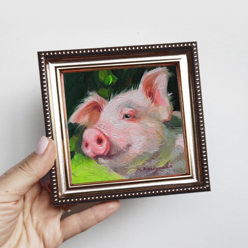 Pink pig painting