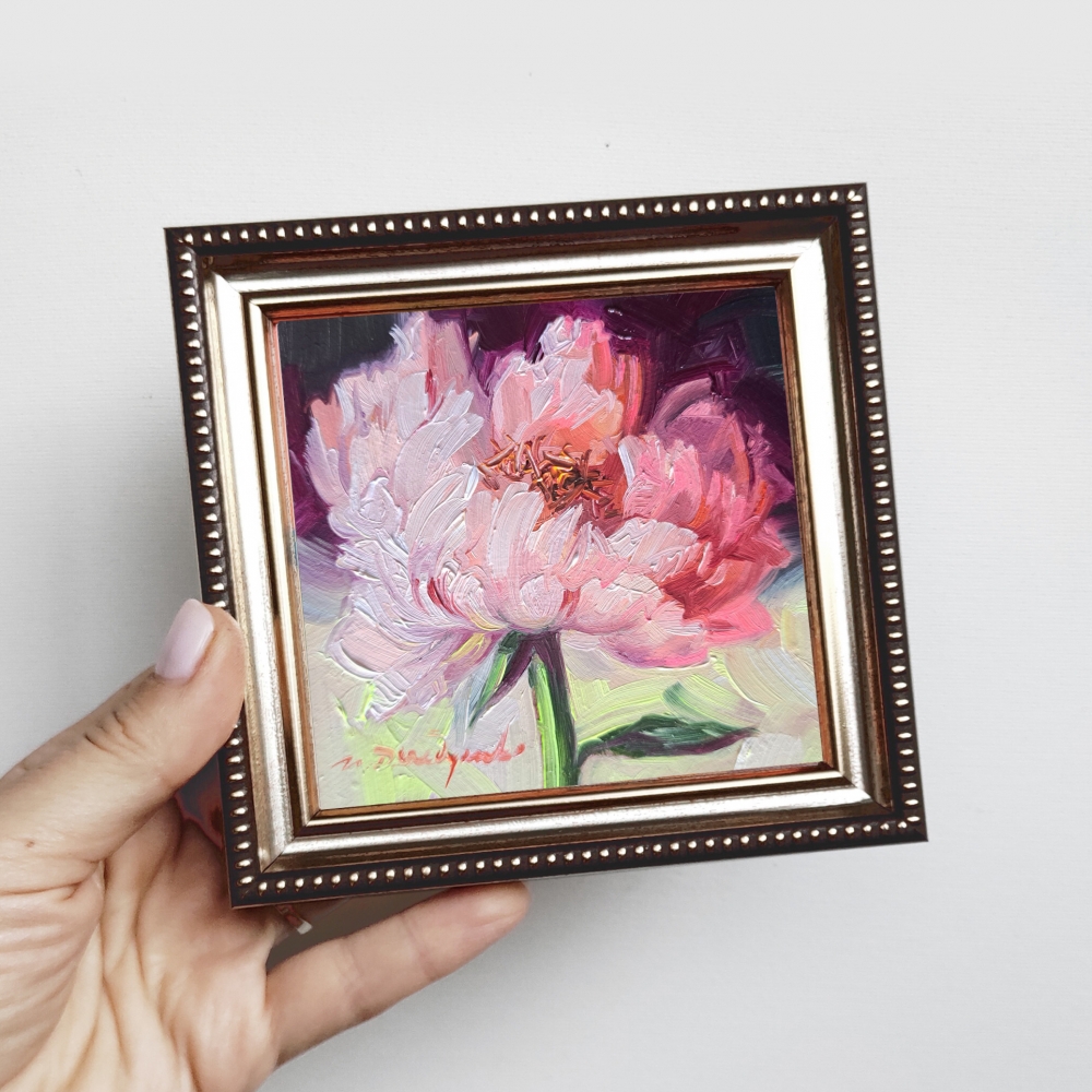 Pink peony painting