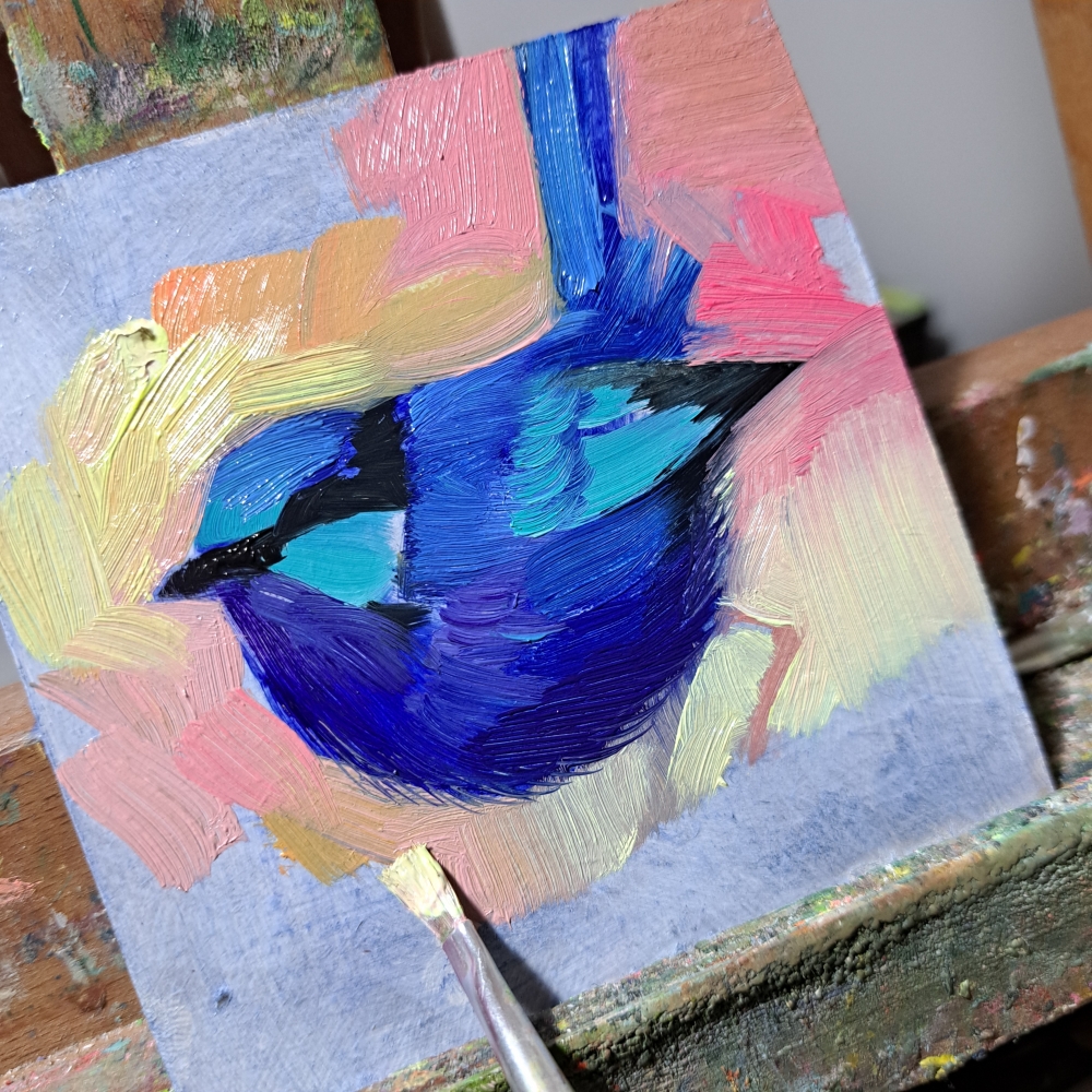 Fairywren bird painting