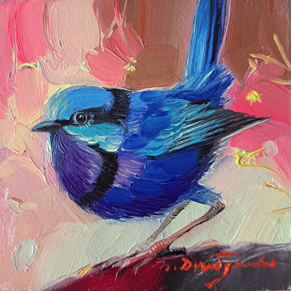 Fairywren bird painting