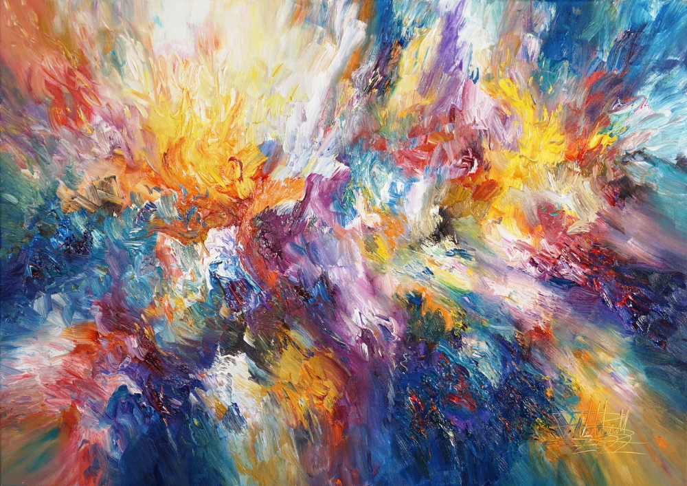 Mystery Colourful Clouds M / Oil 1