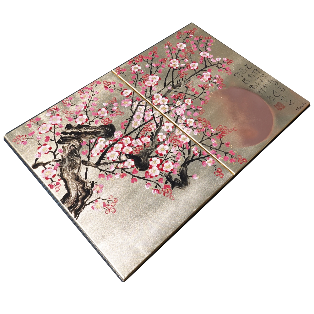 Japanese sakura J337 - gold diptych