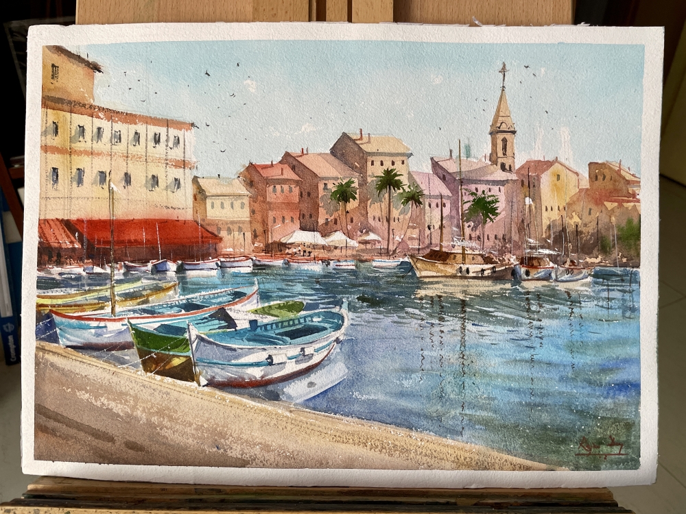 Boats resting on a sunny day