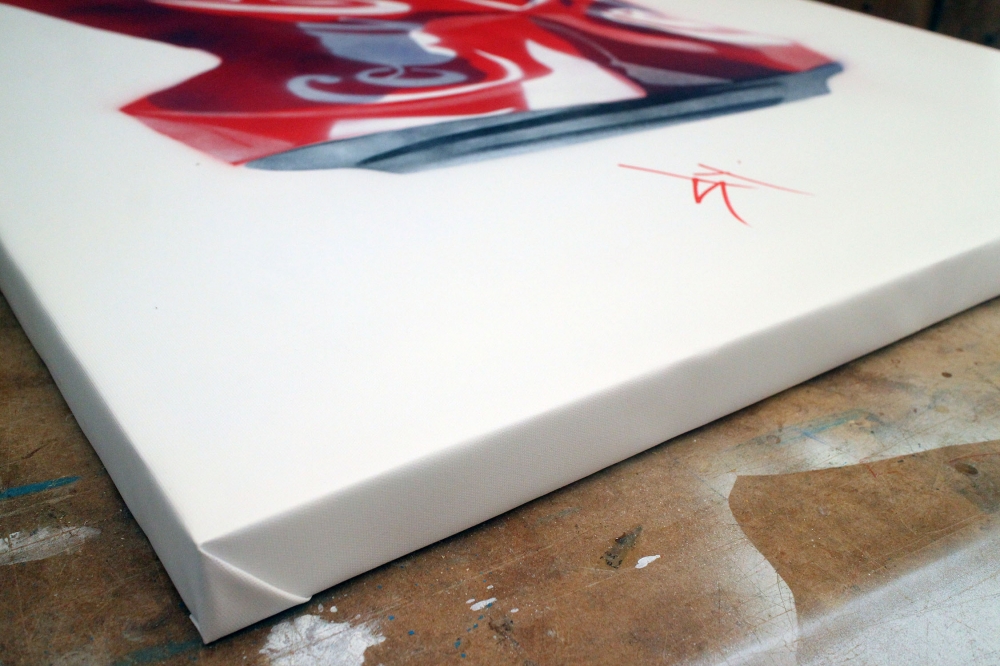 Crushed Coke (on a box canvas).