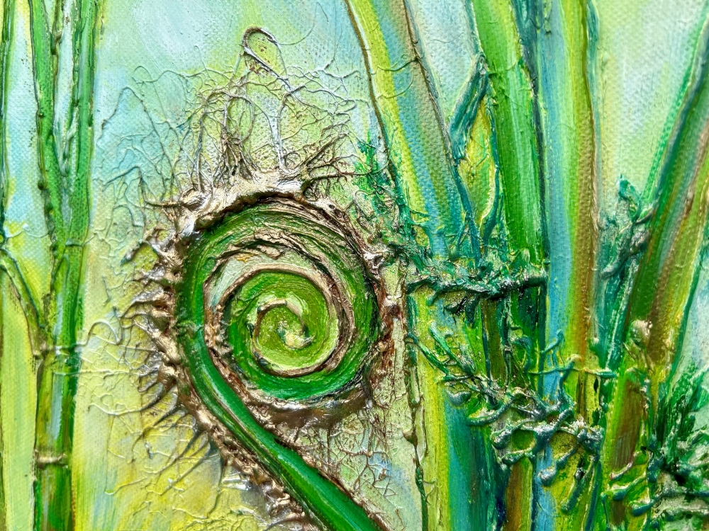 Botanical Series No2, Oil and mixed media painting