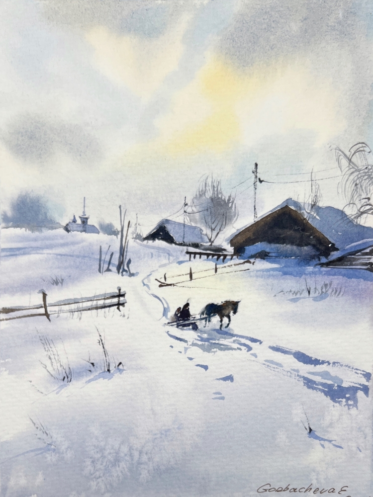 Winter morning in the village