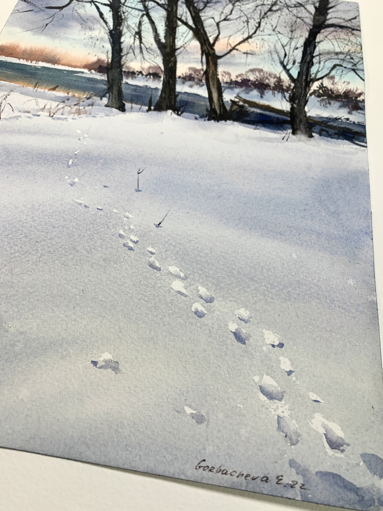 Footprints in the snow