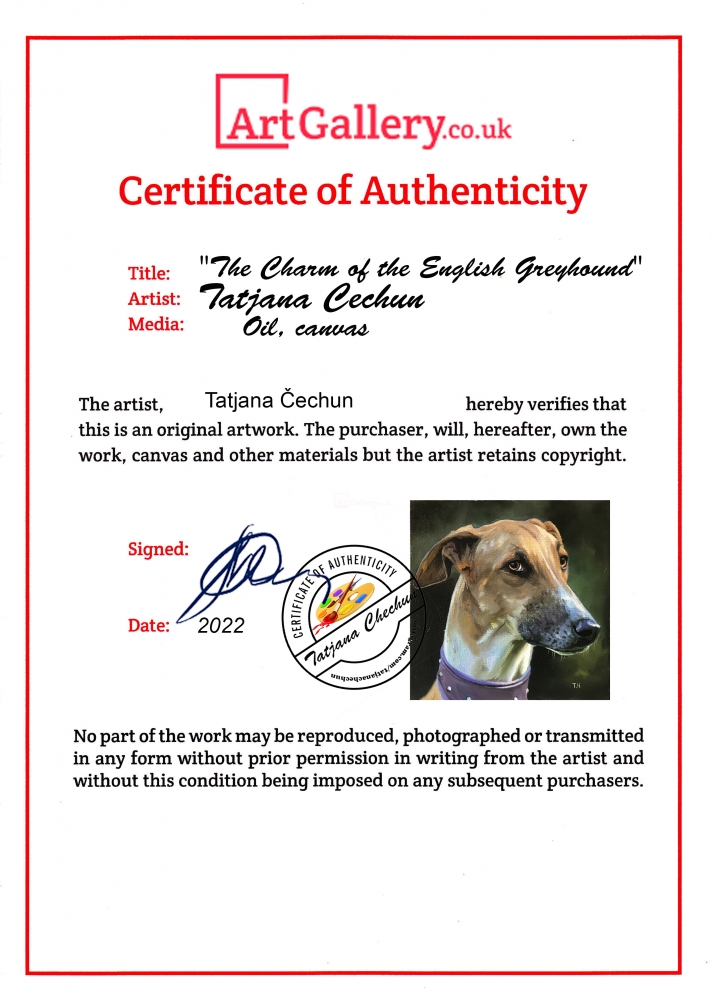 Miniature \"The Charm of the English Greyhound\"