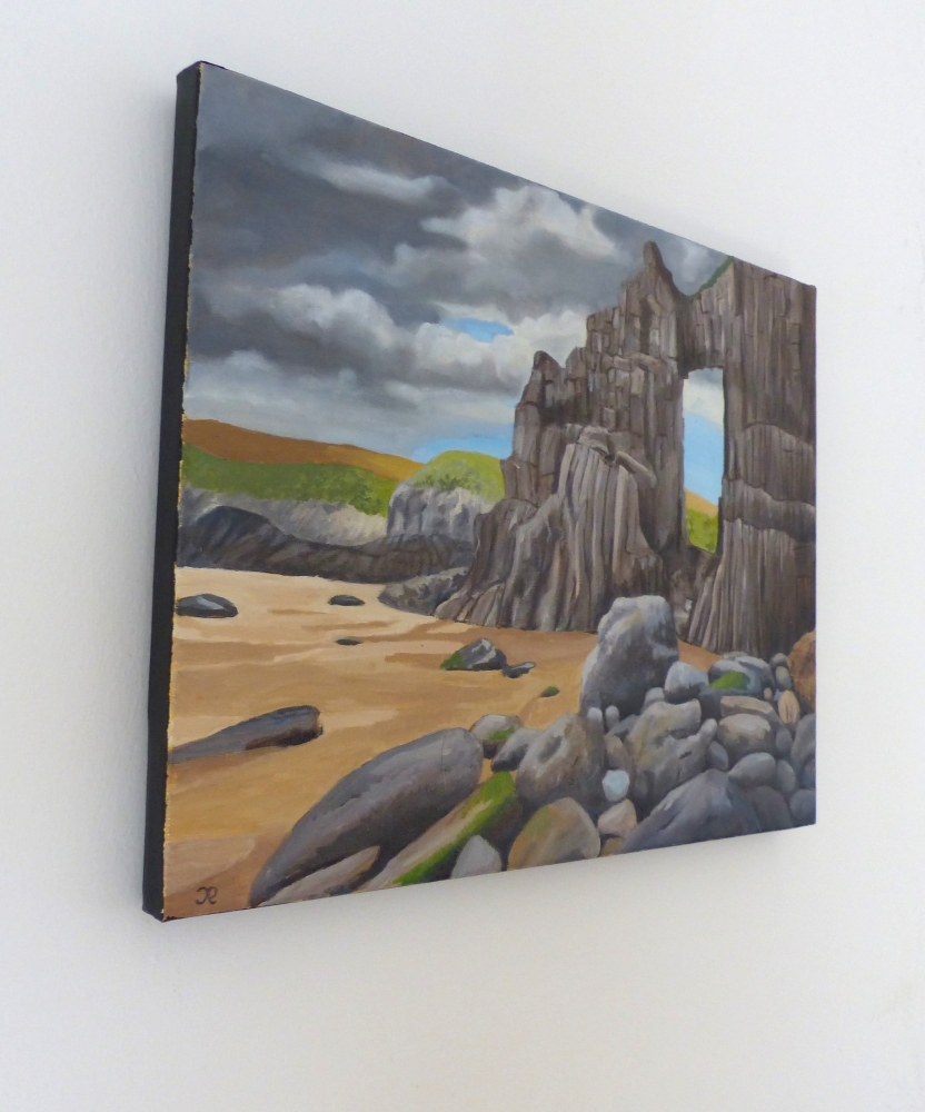 An original oil painting of the Church Doors, near Tenby.Pembrokeshire.