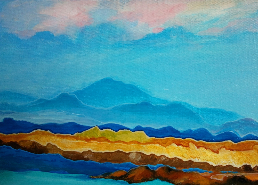 The Beauty Of The Isle Of Skye, original acrylic painting, Scottish landscape