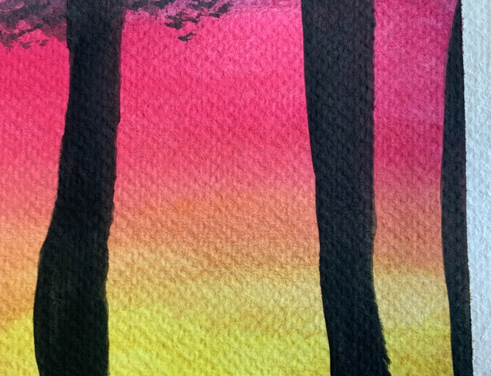 Sunset Silhouette - Original Watercolour Painting