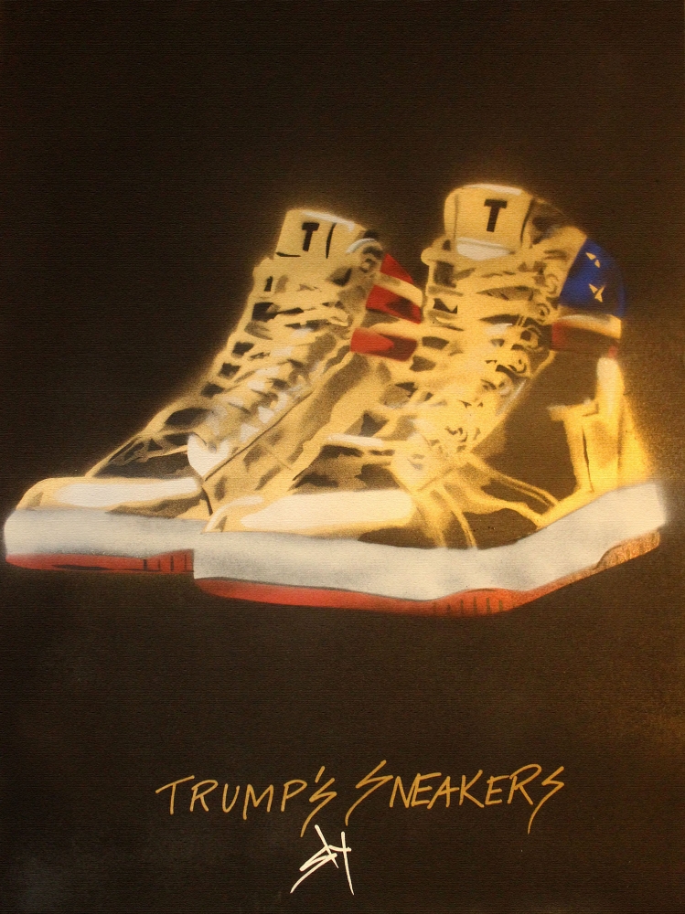 Trump's Sneakers (on box canvas).