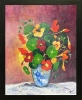 Nasturtiums blue & white vase