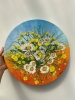 Buttercups & Daisies, mixed media, sand, Oil Painting by Elena Ciobanica