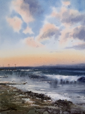 Sunset on the sea Storm