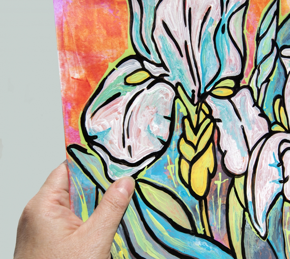 Floral card, Iris 2