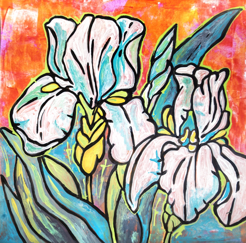 Floral card, Iris 2