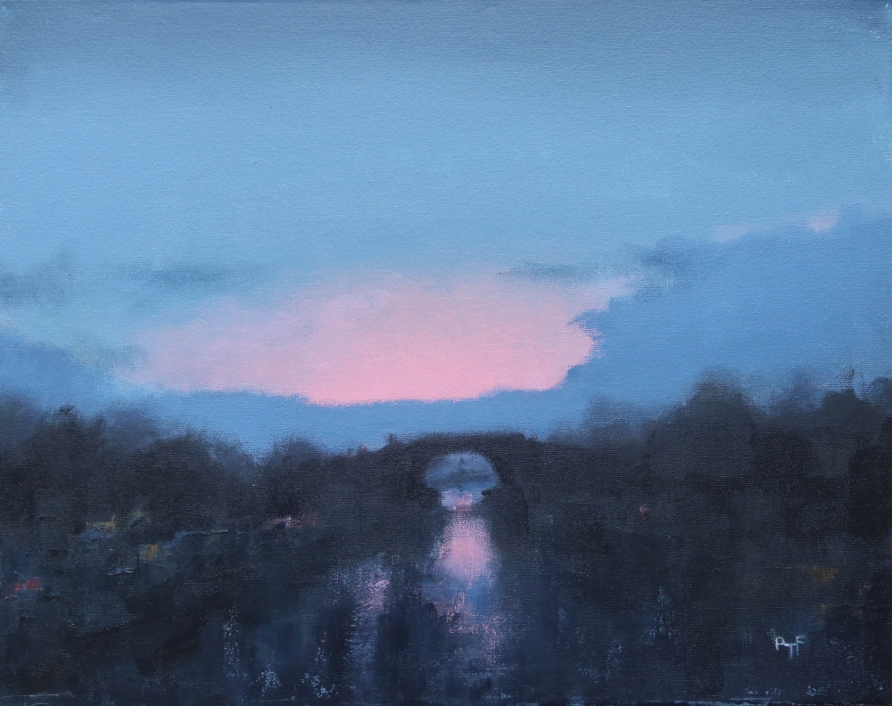 'The Wiltshire and Berks canal at Chaddington, first light'.