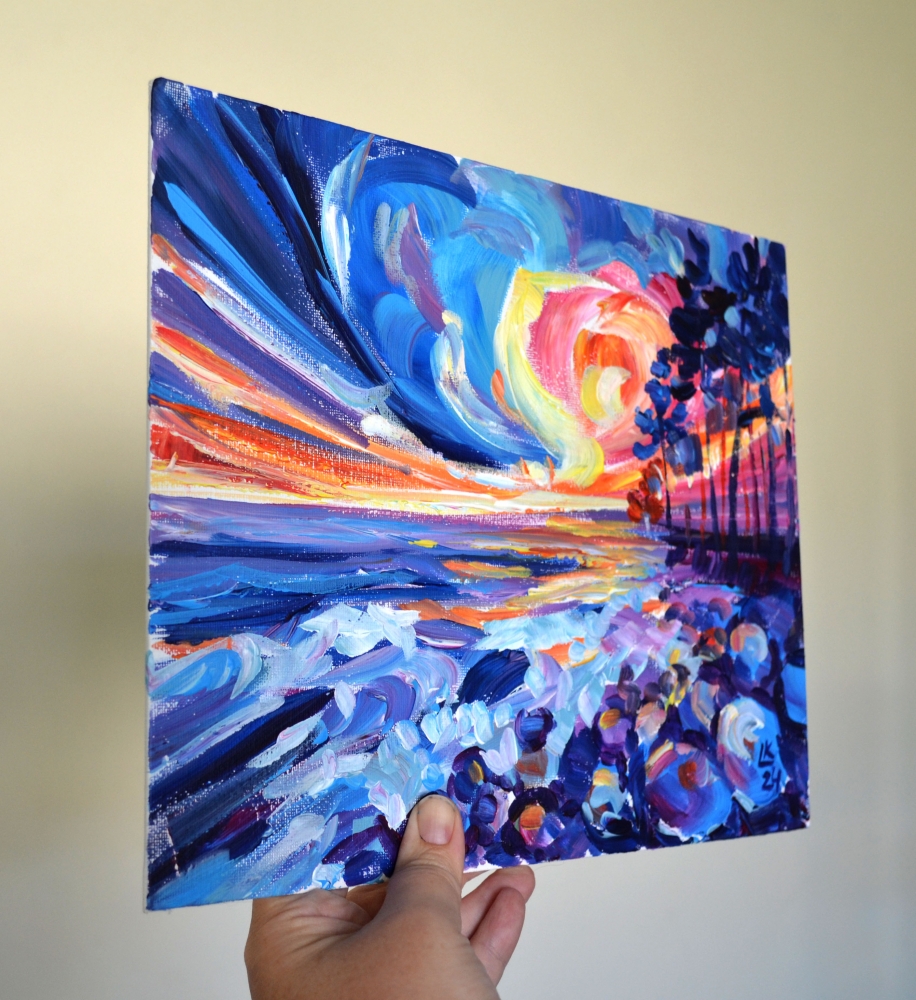 Celestial Sunset by the Sea Painting