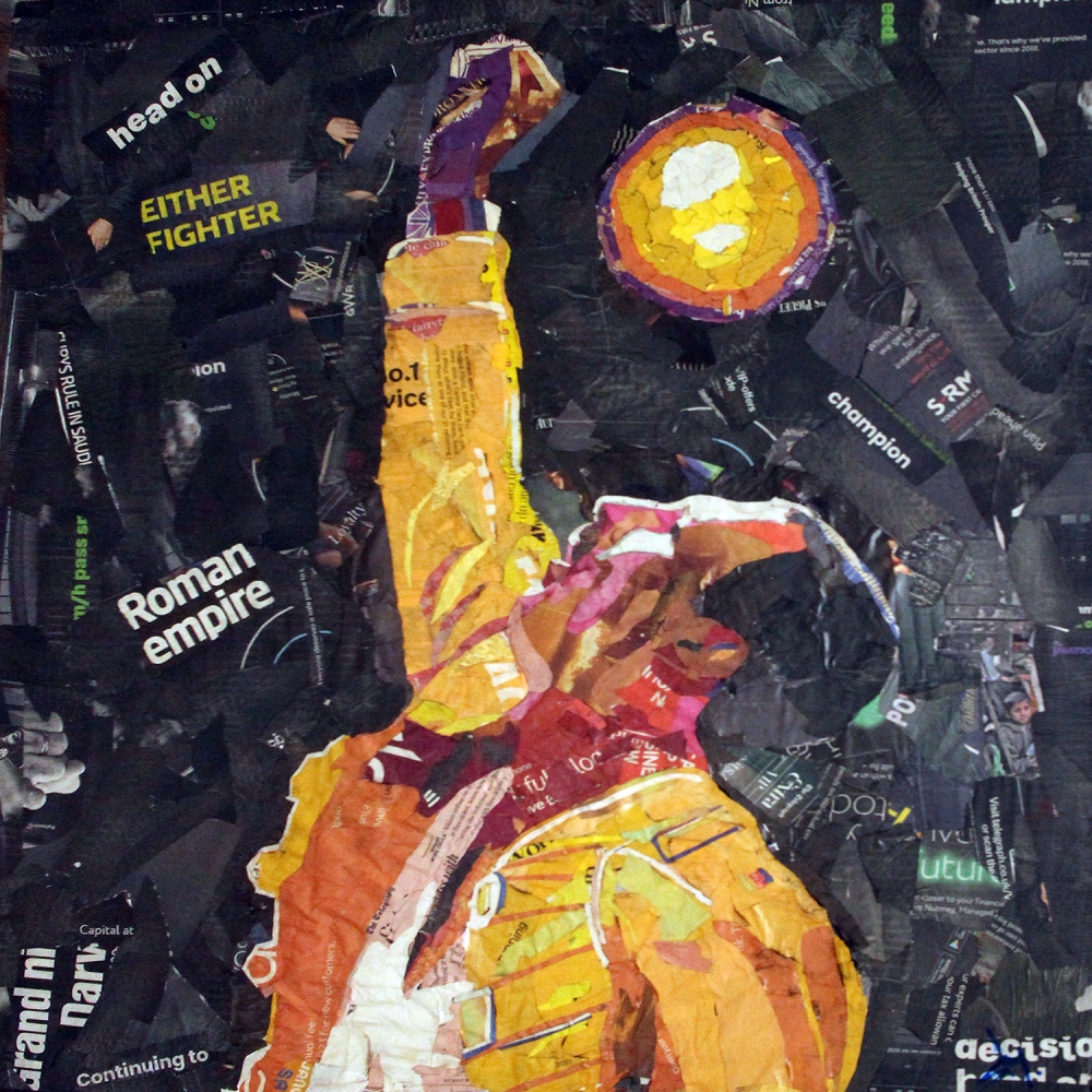 Freddie. Collage on an urbox.