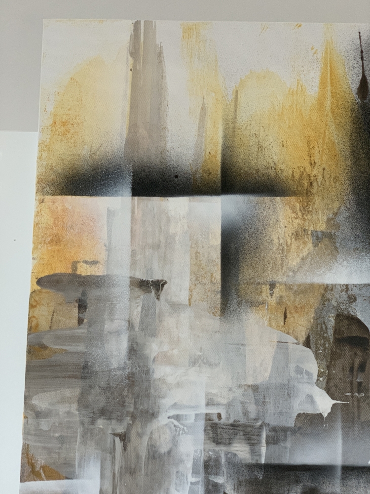 Large Abstraction. shades of brown with ochre nuances Painting