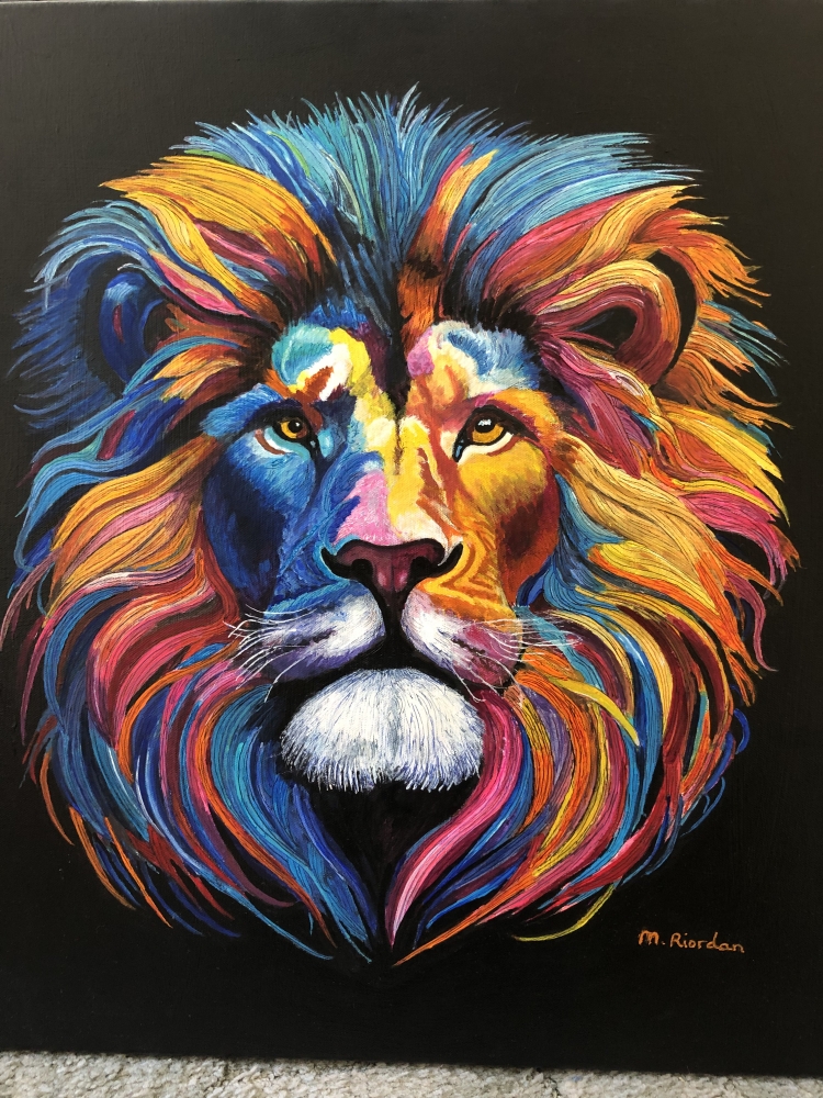 ROARSOME NEON LION FACE FRONT