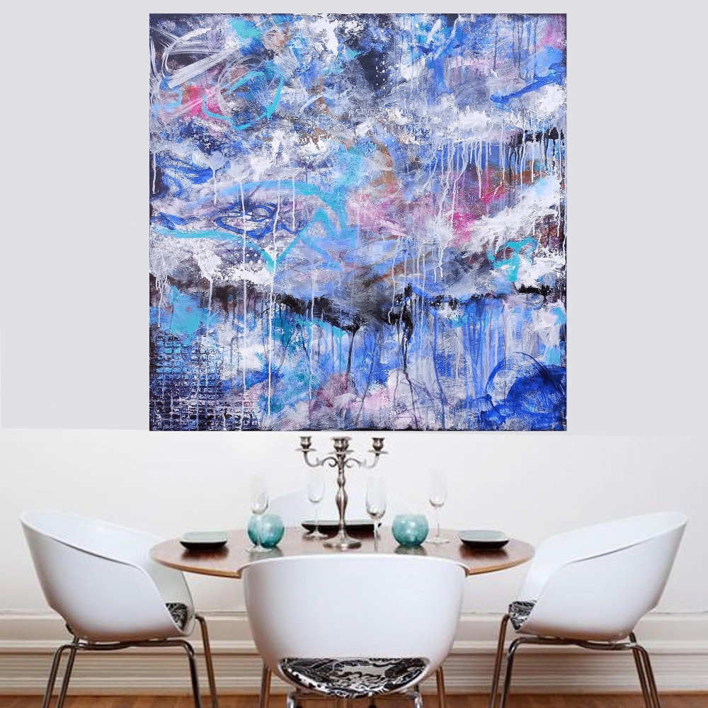 XXL Abstract Beyond the Clouds 90 x 90 cm