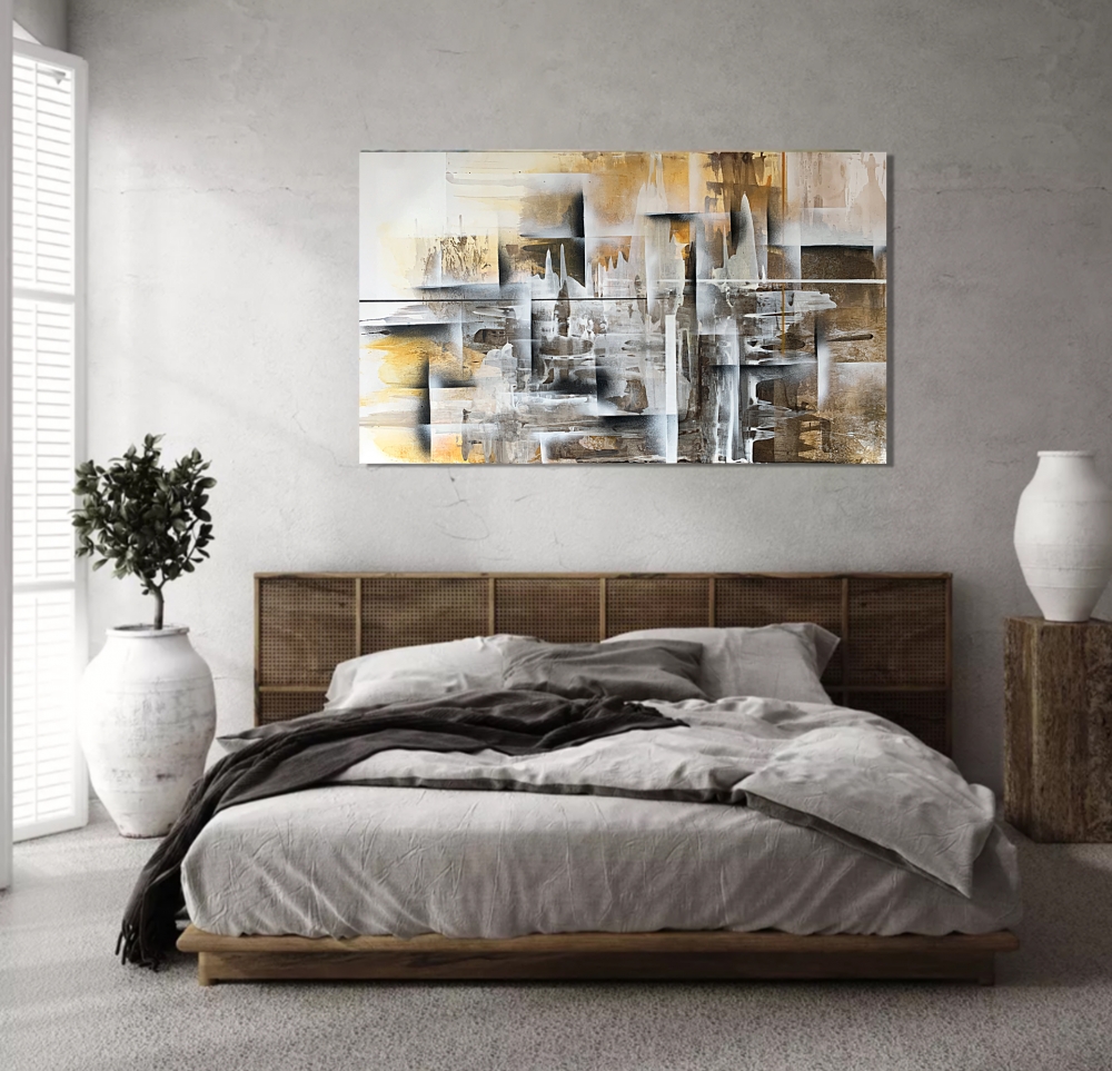 Large Abstraction. shades of brown with ochre nuances Painting