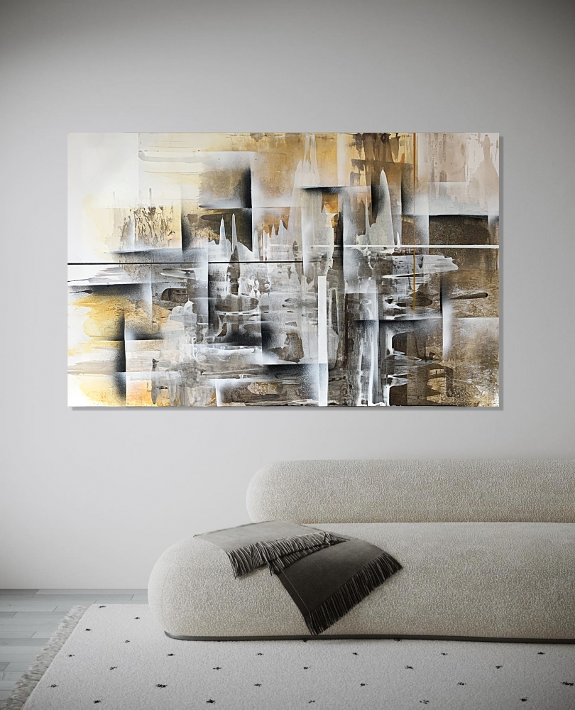 Large Abstraction. shades of brown with ochre nuances Painting